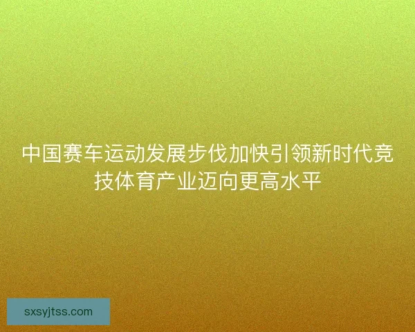 中国赛车运动发展步伐加快引领新时代竞技体育产业迈向更高水平